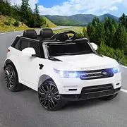 ALFORDSON Kids Ride On Car, Dual Motor, Remote Control, Music Player, LED Lights, SUV Toy, White, 3-8km/h, 3+ Years, Unisex, 93cm x 45cm x 54cm