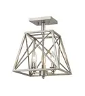 Z-Lite 447SF Trestle 3 Light 11"W Semi-Flush Ceiling Fixture - Silver