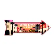 Arrow Shape Plus Venice Beach, California 12x4" Wall or Door Sign