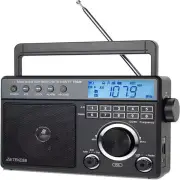 Retekess TR629 Portable FM/AM/SW Radio Digital Recorder Big Speaker Clock Elder