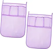 Yardwe 2pcs Bath Storage Organizer Mesh Shower Hanging Bag with Multiple Compartments Space Saving Design Friendly Material Easy to Install for Efficient Bathroom Organization