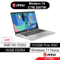 在飛比找蝦皮商城優惠-msi 微星 Modern 14 C7M 200TW 14吋