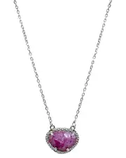 Adornia Fine Jewelry Silver 2.00 ct. tw. Ruby July Birthstone Necklace