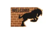 Coir Door Mat Farm Stables Horse "Welcome Friesian"