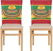 Dorm Desk Chair Cover for Home, Restaurant, Banquet Chair Covers for Party Set of 2 Soft Happy Birthday Chair Cover for Classroom Mexican Style Cinco De Mayo Necklaces Mexican Serape Poncho