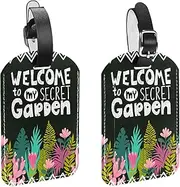 [WOSHJIUK] Luggage Tags,2 Pack Labels Suitcase Tags,Garden and Tropical Flower,Luggage Tags Privacy Protection Travel Bag Tag