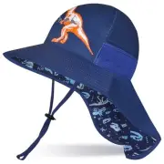 Toddler Baby Sun Hat Kids Summer UPF 50+ for Boys Girls Navy Dinosaur