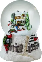 Holiday Sledding Snow Scene Snow Globe by The San Francisco Music Box