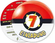 Vielucks 15 x Fang Ball Invitation Cards - Original, Invitation Cards Children's Birthday Girl Boy 7th Birthday Invitations, Party Decoration, Invitation First Day of School (7 Years Old)