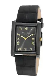 Brand New Kenneth Cole New York KC1903 Gunmetal IP & Black Leather Watch