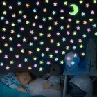 Glow in the Dark Stars and Moon for Ceiling - 200 Pcs Colorful 3D Glowing Stars