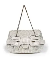Silver Textured Mini B Bis Bag