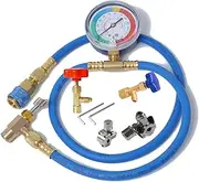 Veulrn R134A Air Conditioning Refrigerant Charging Hose with Gauge Recharge Measuring Hose Refrigerant Charging Pipe for Car