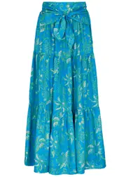 Hannah Artwear Lucca Floral-print Silk Maxi Skirt - Blue - 1 (UK8 / S) 1 (UK8 / S)