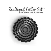 Large SCALLOPED Cutter Set | Trinket dish & Coaster clay cutter |
