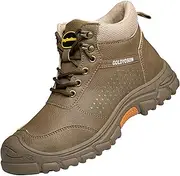 [JiuQing] Steel Toe Boots Safety Work Boots Mens Non-Slip Lightweight Indestructible Industrial Sneaker Hiking Boots
