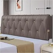 Bedside Cushion, Large Bed Backrest Faux Leather Headboard Pillow, Lumbar Support Upholstered Reading Pillow Removable Daybed Bunk Bed Bolster(G,180x60x10cm)