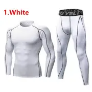 Men Tracksuit Compression Sports 2 Piece Suit Gym Fitness Leggings Jogging Shirt