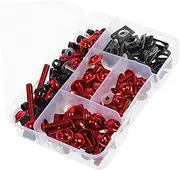 1 Set Motorcycle Screw Set Motorcycle Gloves Plug Motorbike Stand Motorcycle Accessories Motorbike Fairing Bolt Kit Motorcycle Stand Motorbike Nuts Moped Bleeder Aluminum Red