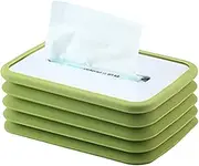 Foldable Tissue Box Holder Paper Towel Dispenser Toilet Tissue Dispenser Paper ction Dispenser Tissue Box Cover Dispenser for Car Home Bathroom Bedroom Office Green