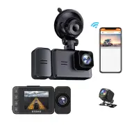 1080P 3 Channel Dash Cam Front and Rear Inside Full HD Recording With Night Vision Wifi Driving Recorder High-Definition