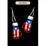 NOTEBOOK: PUERTO RICAN PUERTO RICO BOXING GLOVES FLAG JOURNAL-6X9(100 PAGES)BLANK LINED JOURNAL FOR KIDS, STUDENT, SCHOOL, WOMEN