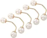 TEMPNAP 5pcs Elegant Metal Artificial Pearl Button: Safety Invisible Pins for Women - Clothing Decoration - Blouses Cardigans DIY Craft