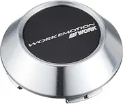 Work Emotion KWM-LMBX4 High Type Center Cap, Black, Pack of 4