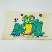 Hand Painted Needlepoint Pattern Canvas Frog Warts Toad Fire Flys Patti Mann
