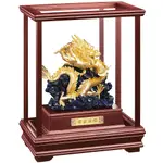 【祥龍獻瑞B】 純金箔雕塑 龍 大櫥窗 29X17X34 CM 開運陶源 雅鑑鑫品