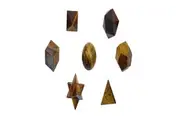 Crystal Wonderland Tiger Eye Sacred Geometry Set Platonic Solid 7 Pieces