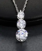 Starlite 7 Carat TW 3 Moissiante/Diamond Tear Drop Pendent & Stud errings