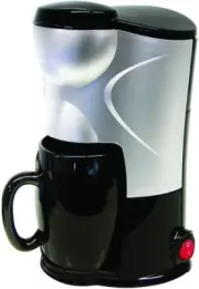 12V Black Modern Fully Automatic Drip Coffee Maker, 1 Cup