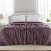 Fleece Bed Blanket King Size 90x108 inches, Super Soft King-90" x108" Purple