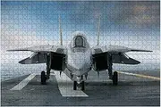 f 14 Tomcat Fighter Jet on Carrier Deck Aviation Military Planes and 1000 Piece Wooden Jigsaw Puzzle DIY Children Educational Puzzles Adult Decompression Gift Creative Games Toys Puzzles Home Decor