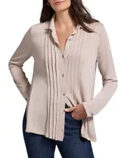 Nic+Zoe Pleated Cardigan Shirt