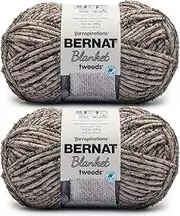 [Bernat] Blanket Tweeds Dove Tweed Yarn - 2 Pack of 10.5oz/300g - Polyester - #6 Super Bulky - 220 Yards - Knitting, Crocheting, Crafts & Amigurumi, Chunky Chenille Yarn