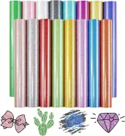 Tintnut Glitter HTV Heat Transfer Vinyl - 16 Sheets 12"X12" Colorful Glitter Hea
