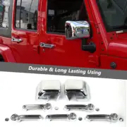 Chrome Side Mirror Door Handle Decor ABS Cover Shell For Jeep Wrangler JK 07-17 (for: Jeep)