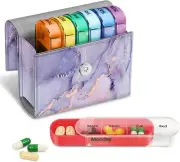 Weekly Pill Organizer 4 Times A Day Slide Open Case Travel Pill Reminder Planner