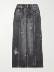 [Acne Studios] Acne Studios - Printed Cotton-blend Jersey Midi Skirt - Gray - large large Gray