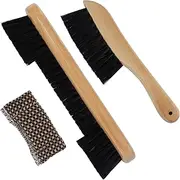 Cllayees Set of 4 Pool Table Brush, Pool Table Accessories Billiards Table Brush Rail Brush, Cue Shaft Cleaner Cloth and Billiard Cue Chalk, Billiards Pool Table Cleaning Tools