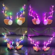 Colorful Light Antler Hair Clip headband Fashion Ears Christmas Halloween Haircl