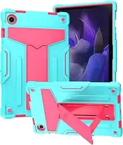 JOJOBE Galaxy Tab A8 10.5 inch 2021 Protective Case (Model SM-X200 X205), Hard Durable Rugged Shockproof Cover Case with Kickstand for 2021 Release Samsung Galaxy Tab A8 10.5 LTE-Aqua+Rosered