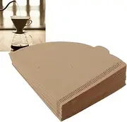 Coffee Filters, 100 Count White Disposable 8 to 12 Cup Coffee Filter Paper, Cone Filters for Pour Over and Drip Coffee Maker (V01 Unbleached 100pcs)