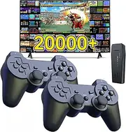 Wireless Retro Game Console, Retro Game Stick with Built-in 9 Emulators, 64GB,20,000+ Games, 4k Definition, and 2.4GHz Wireless Controller, Plug and Retro Play Video Games for TV(Black) One