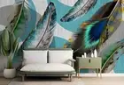 3D Blue Feather Texture Wallpaper Wall Murals Removable Wallpaper 48