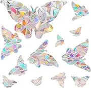 Bird Anti Collision Window Stickers - Butterfly Design Window Decals - Rainbow Bird Window Stickers to Prevent Bird Strikes, Non-Adhesive Window Decals and Stickers for Bird Strike