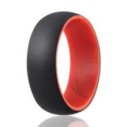 ROQ Silicone Wedding 2Layer Dome Ring - Red-Black by ROQ for Men - 11 mm Ring