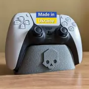 Helldivers 2 Dualsence Stand Skull PS5 Controller Stand Silver Textured Gamer